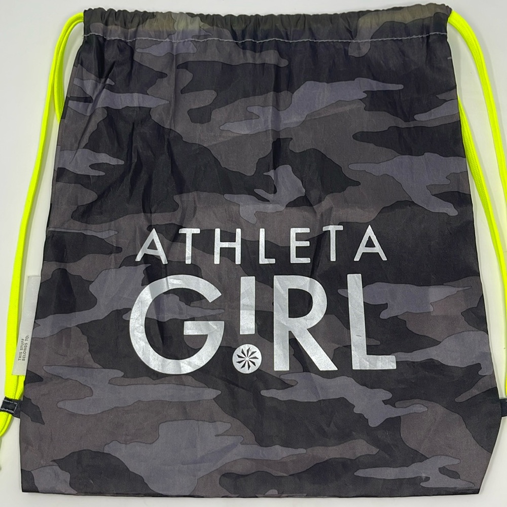 ATHLETA GIRL: Gray Camouflage Cinch Sack Drawstring Bag/Backpack